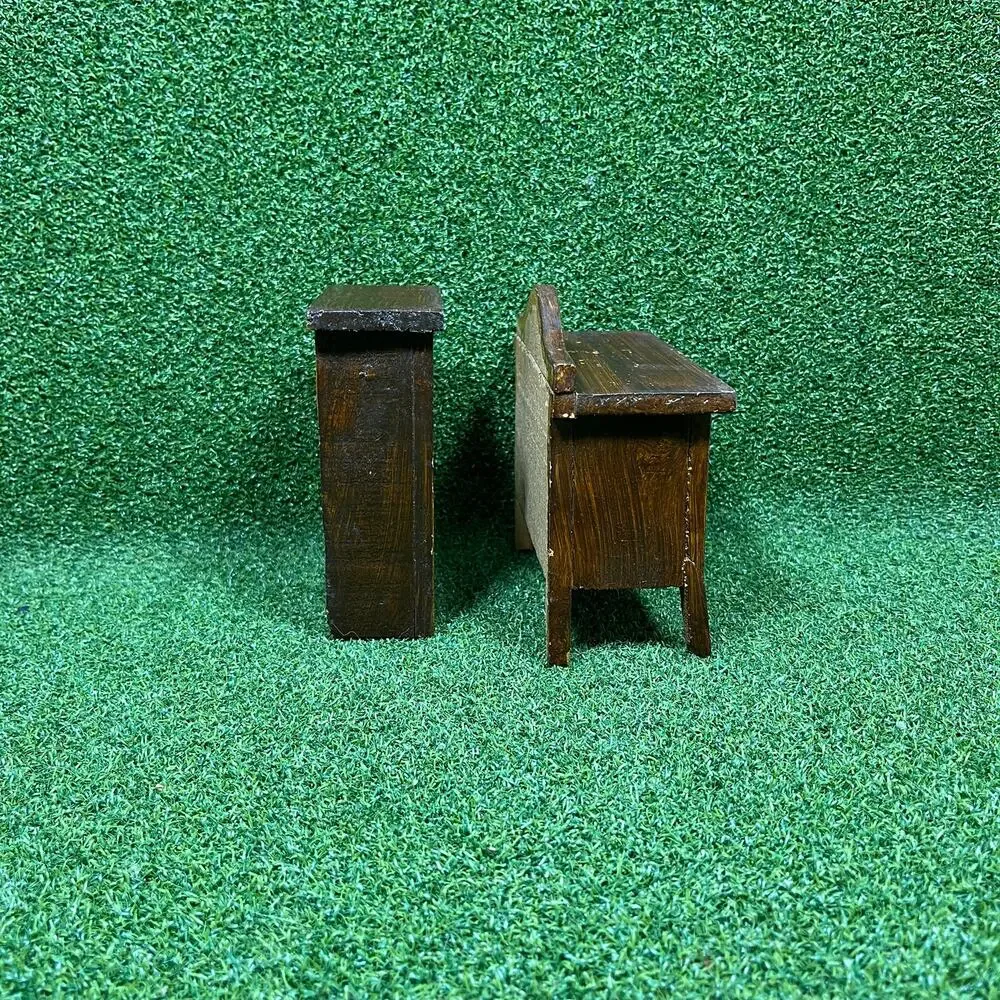 Vintage Miniature Wooden Cabinet Dollhouse Furniture